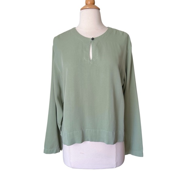 CUT LOOSE Pistachio Green Tencel 2 Piece Pants & Top Set Lightweight Lounge L - Picture 2 of 14